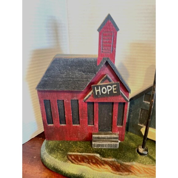 Unique Primitive Wooden Town Buildings with Faith, Hope, Love theme - Picture 4 of 12